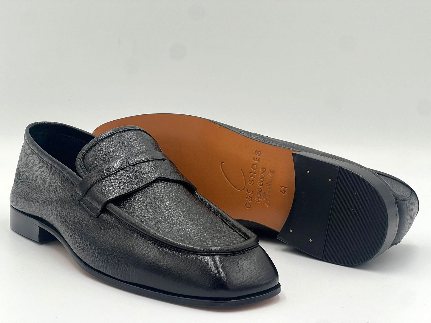 C Collection Deerskin Penny Loafer - Black