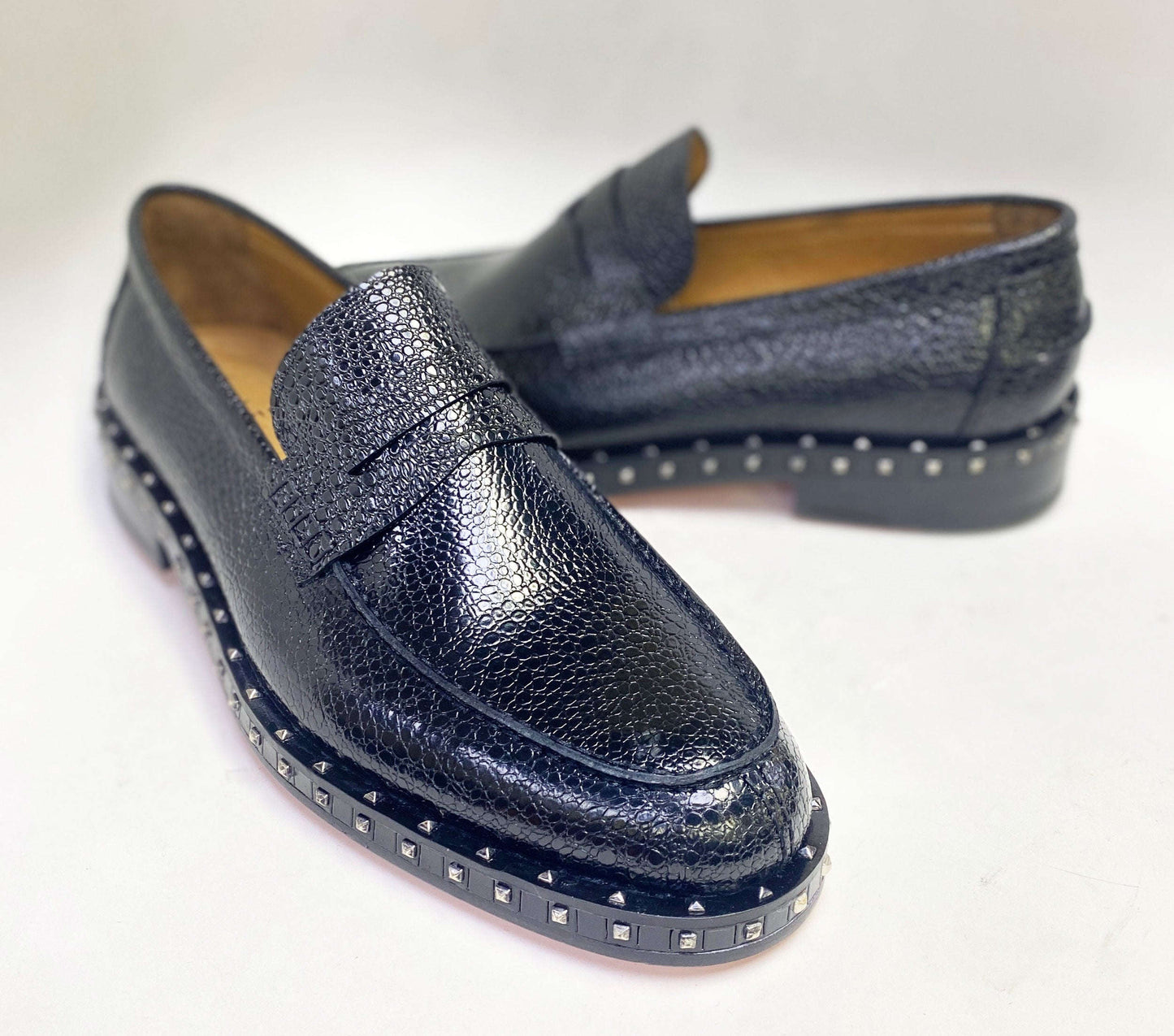 C Collection Caviar Leather Loafer - Black Otarealm