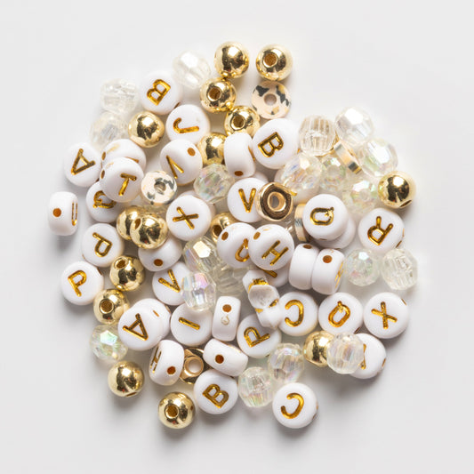 Fierce with Gold Matchstick Charm & Gold and Crystal Beads DIY Jar