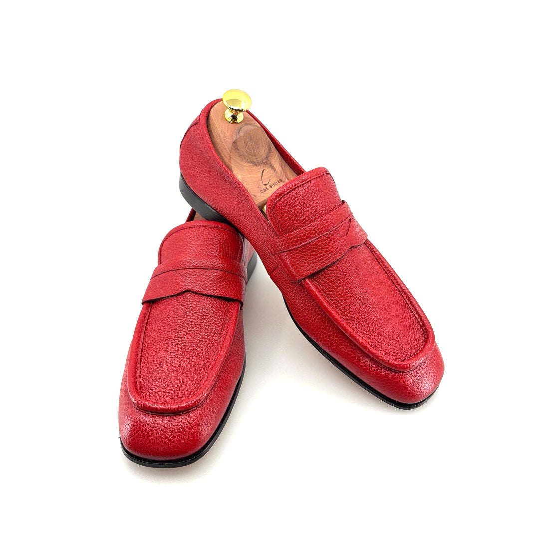 C Collection Deerskin Penny Loafer - Red Otarealm