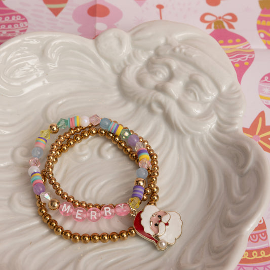 Pinkmas Santa Pastel Pink Christmas Letter Bead DIY Jar