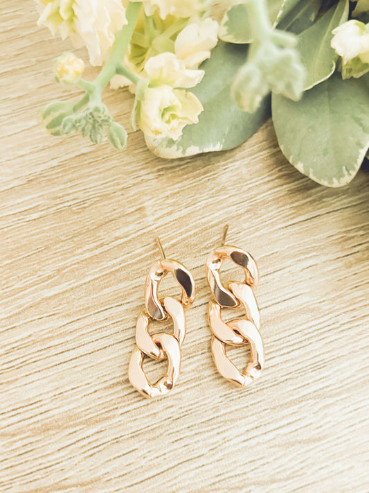 Beautiful Gold Chain Link Earrings Otarealm