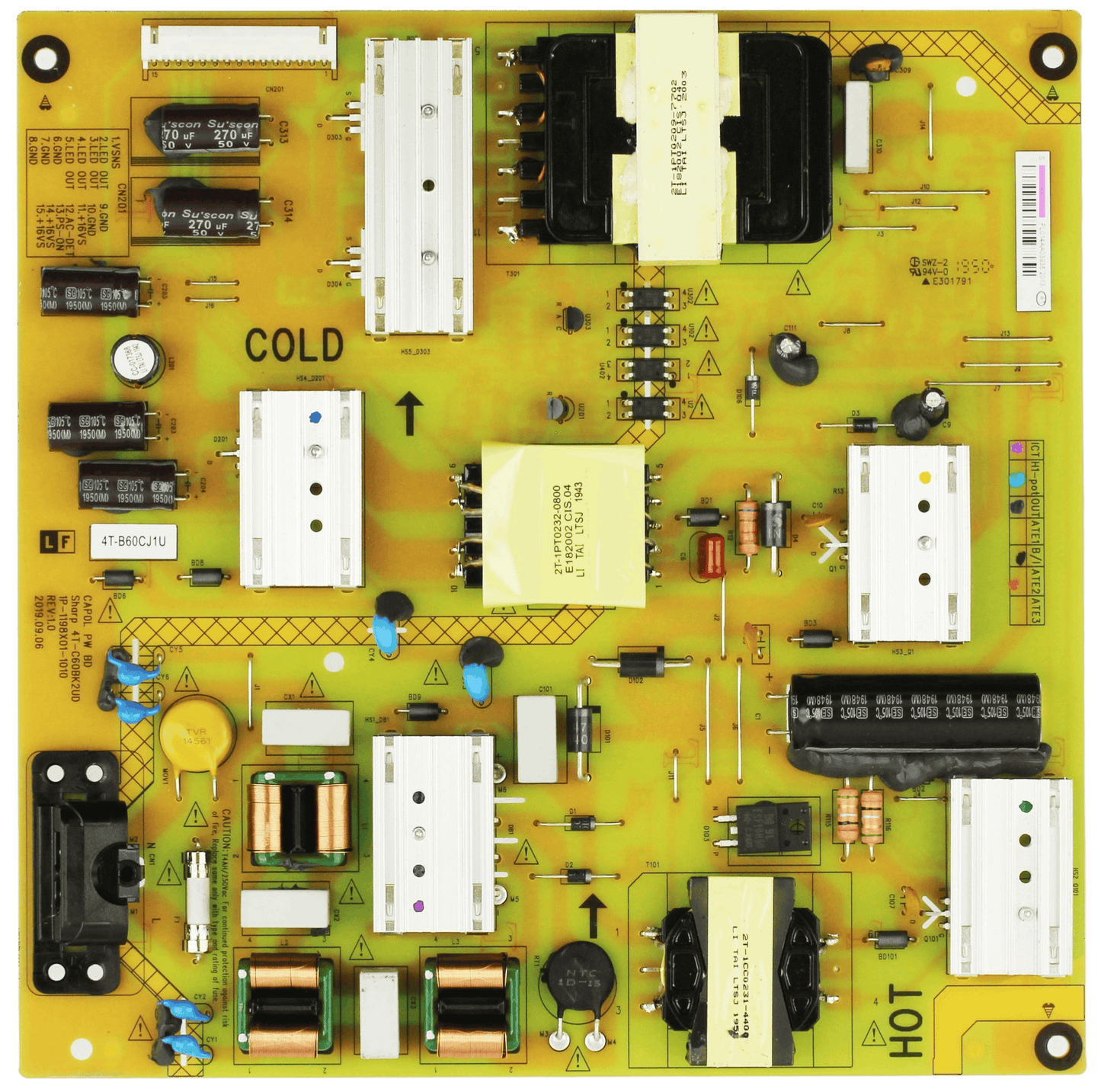09-60CAP0L0-00 Vizio Power Supply, 1P-1198X01-1010, 4T-C60BK2UD, 4T-B60CJ1U, V605-H3 Otarealm