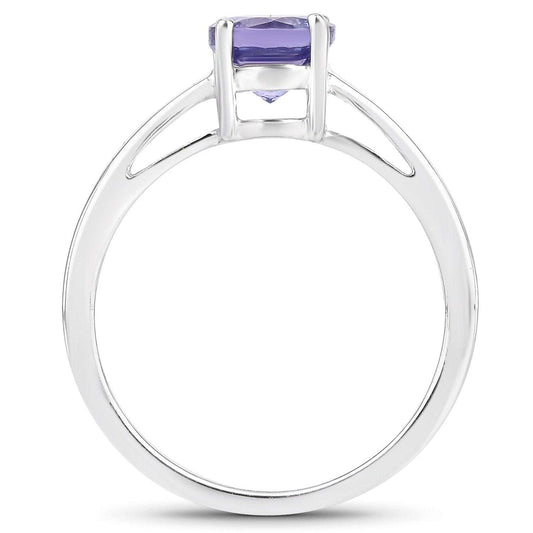 0.95 Carat Genuine Tanzanite .925 Sterling Silver Ring Otarealm