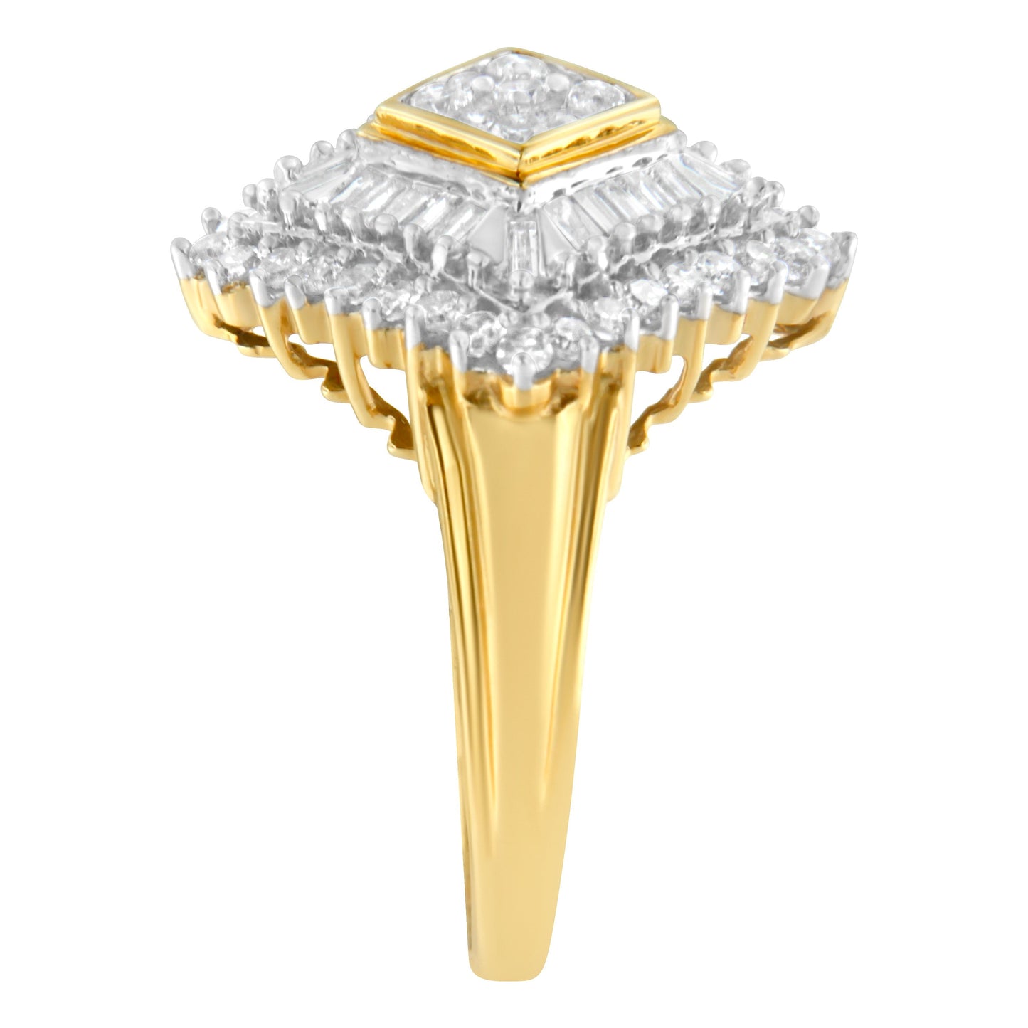 10K Yellow Gold Diamond Ballerina Ring (1 Cttw, I-J Color, I1-I2 Clarity) - Size 7 Otarealm