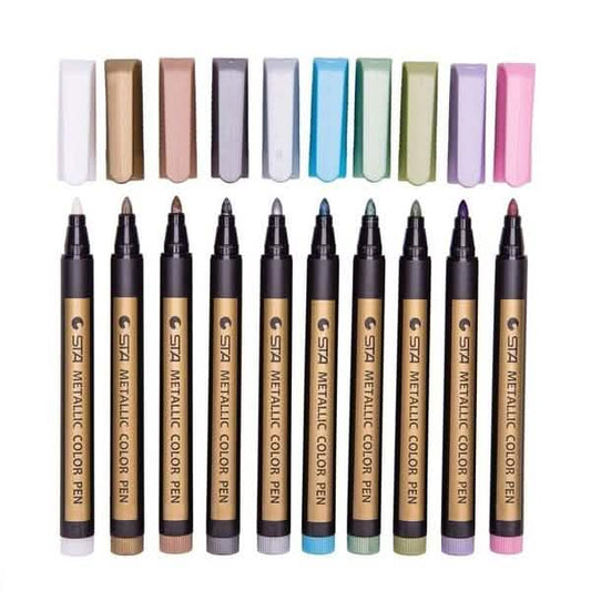 10-Piece: Metallic Paint Marker Pen Permanent Otarealm