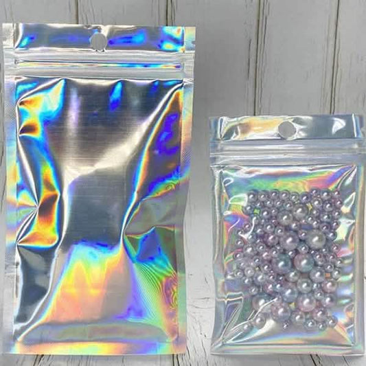 100-Pack: Resealable Holographic Foil Bags Otarealm