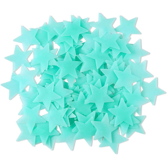 100-Pieces: Colorful Luminous Stars Plastic Wall Sticker Otarealm