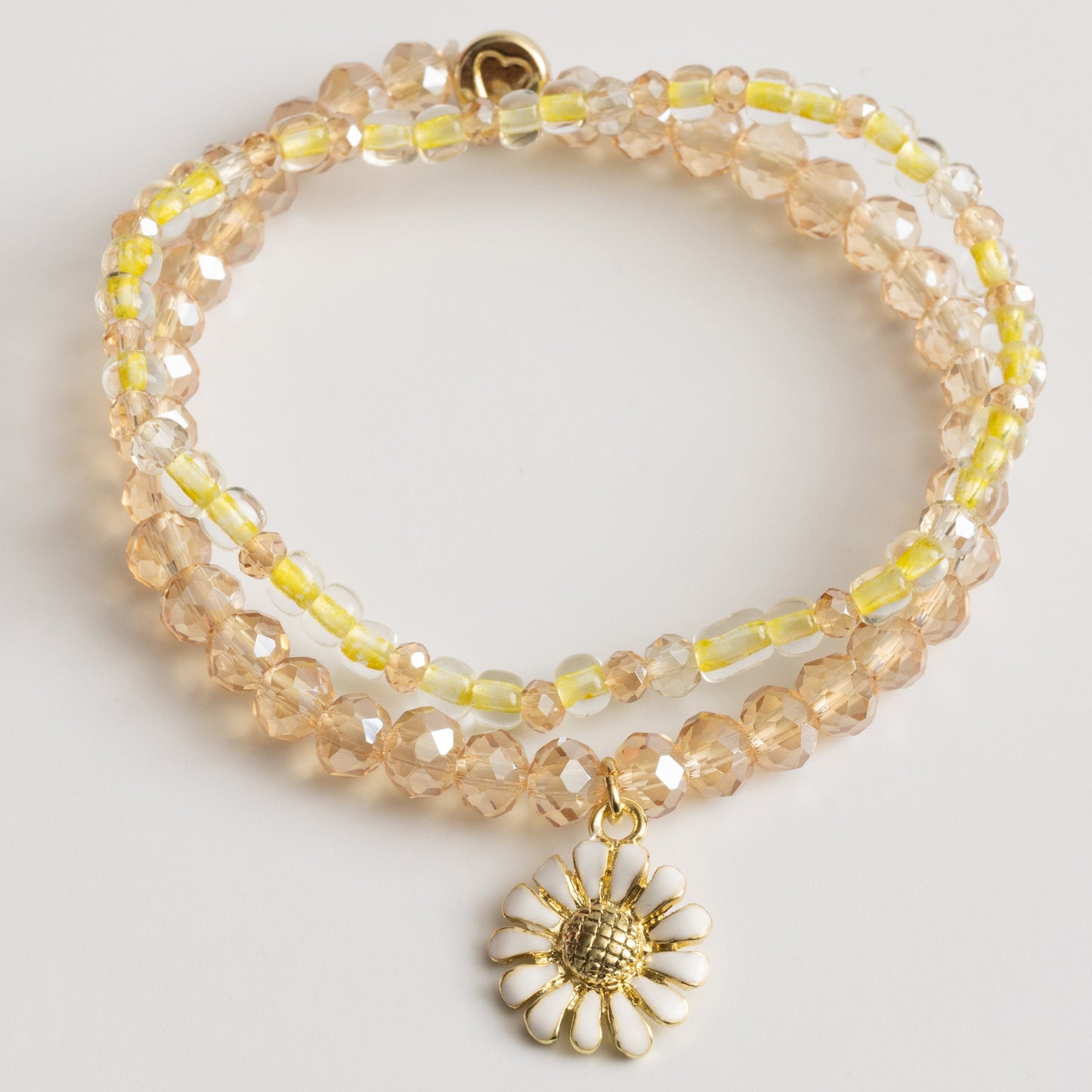 Bohemian Jewelry Daisy Charm Hippie Girl Jewelry Stretch Bracelet Duo