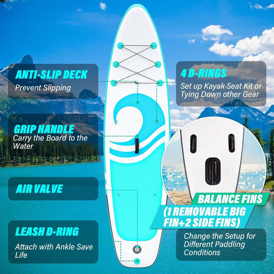 10’6” x 32”x 6” Paddle Boards for Adults with Premium SUP Accessories and Backpack Otarealm
