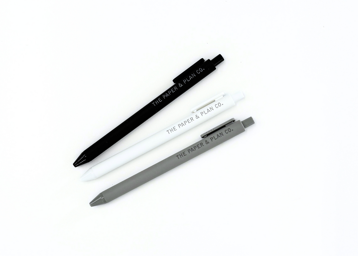 Black Leather Look Planner Coordinates Pens