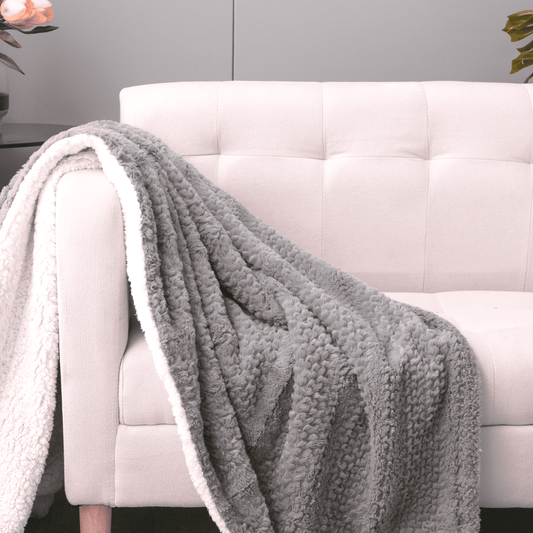 Tache Dark Grey Faux Fur Throw Blanket Bubble Textured Striped Embossed (#11) Otarealm