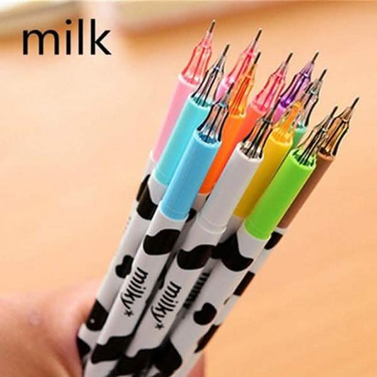 12-Piece: Milky Cow Multicolor Gel Pens Otarealm
