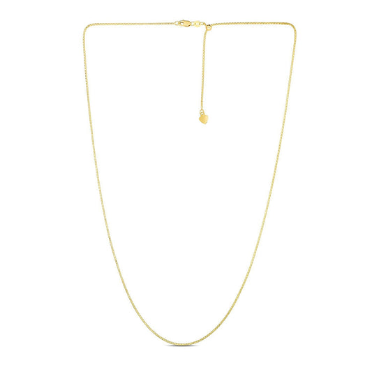 14k Yellow Gold Adjustable Popcorn Chain 1.3mm