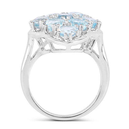 5.40 Carat Genuine Blue Topaz .925 Sterling Silver Ring