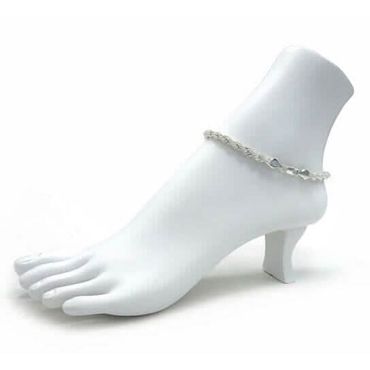 14k Yellow Gold Filled High Polish Finsh Rope Link Anklet 5mm 10'' White/Yellow Otarealm