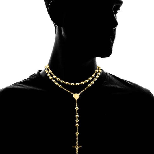 18K Gold Plated Diamond Cut Rosary Otarealm