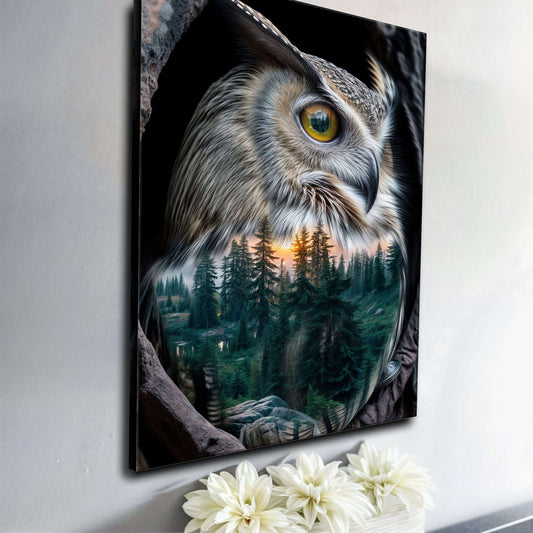 Owl Double Exposure Wall Art Otarealm