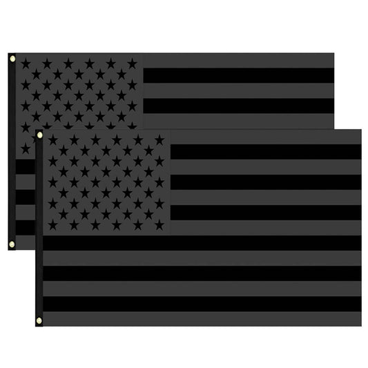 2-Pack: 3X5 Ft. All Black American Flag Otarealm