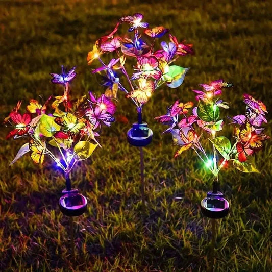 2-Pack: Solar-Powered Butterfly Flower Lamp Otarealm