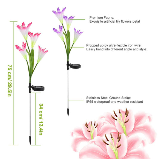 2-Pieces: Solar Garden Lights Outdoor Otarealm
