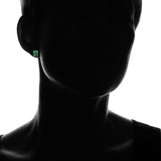 2.00 CTTW Emerald Oval Cut Studs in Sterling Silver Otarealm