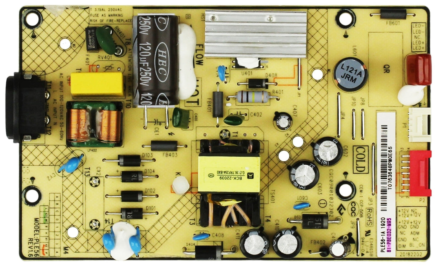 TCL 81-PBE032-M95 (PLE56-1A) Power Supply for 32S327 32S327LABA Otarealm