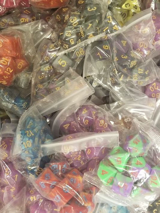 Random 7-Dice Set | Dnd Dice for Tabletop Gaming Variety of Colors