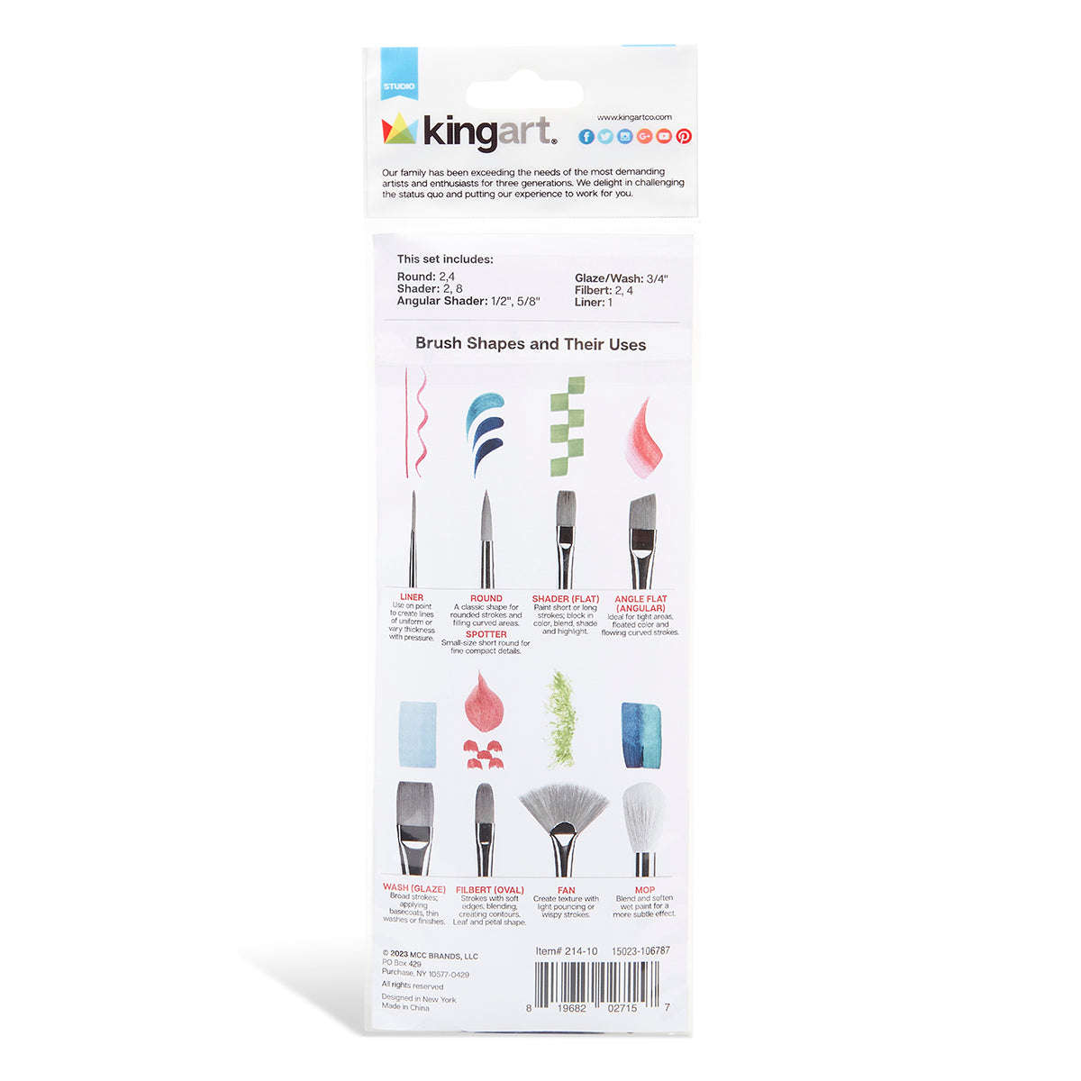 Studio White Nylon Brush Set - Acrylic & Watercolor - 10 pc Otarealm