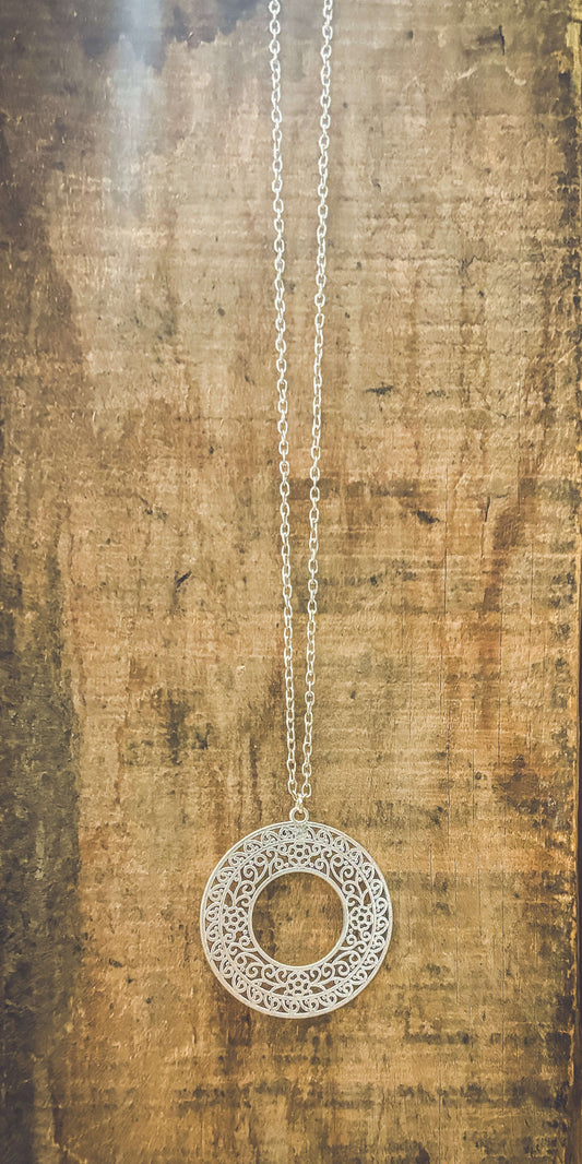 Beautiful Boho Silver Pendant Necklace Otarealm
