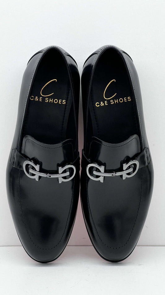 C Collection Leather Loafer - Black Otarealm