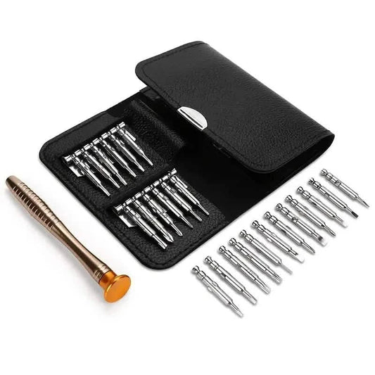 25-Piece Set: Precision Tool Repair Kit with Leather Case Otarealm