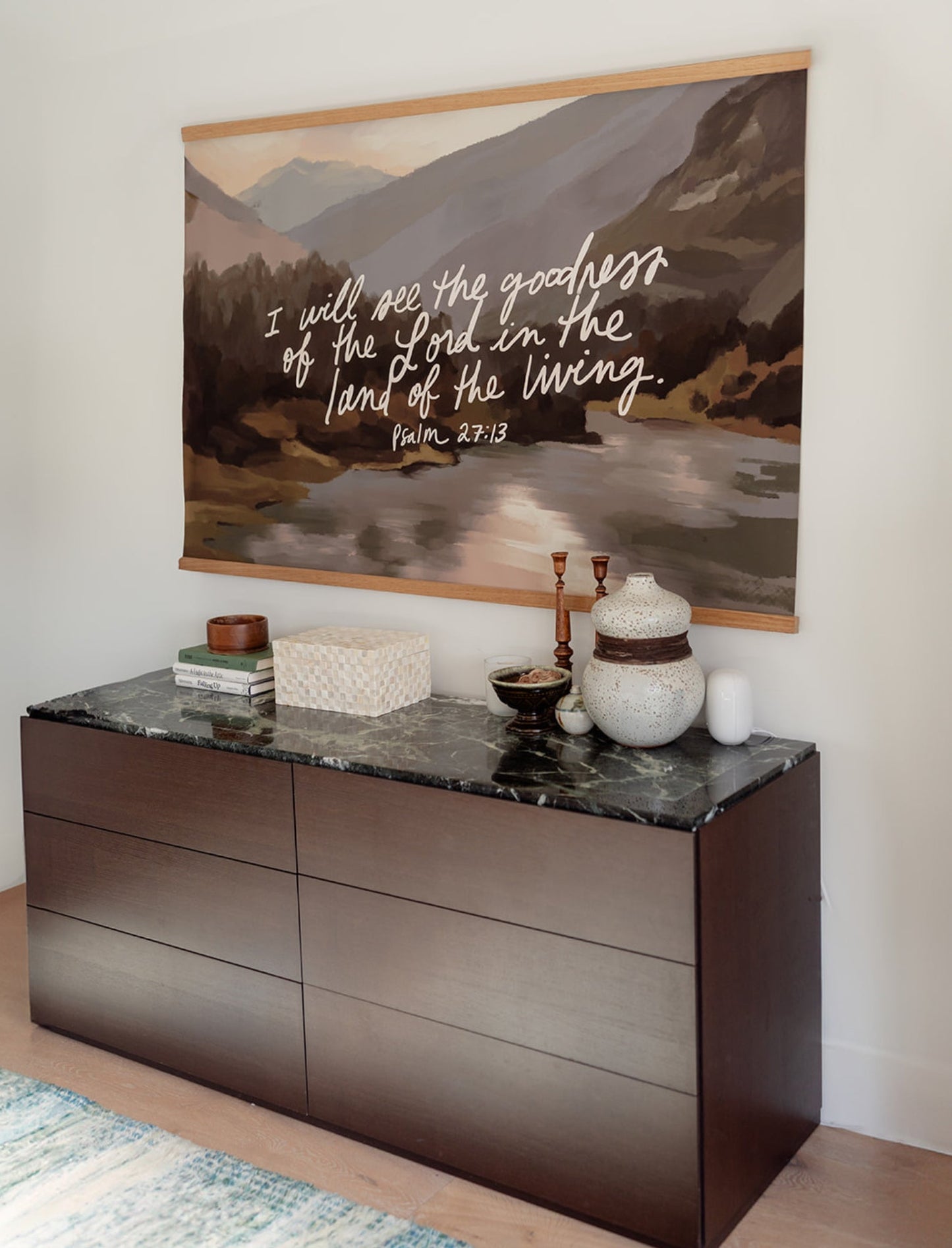 Large Canvas with Banner Wood: I will see the goodness of God Otarealm