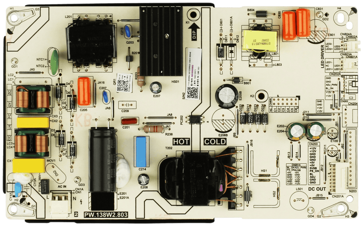 260132009850 Philips Power Supply Board, PW.138W2.803, 50PUL6533/F7 Otarealm