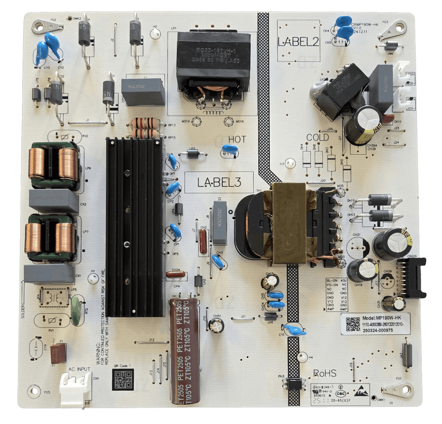 260132012010 Pioneer Power Supply, MP190W-HK, 1110-4000389, PN70-R851-26U Otarealm