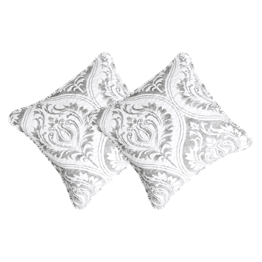 Tache Paisley Damask Matelasse Austere Grey Moon Sky Cushion Cover / Euro Sham (TB300-199)
