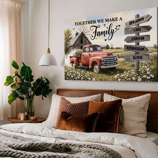 Personalized Family Farmhouse Old Truck Wall Art Otarealm