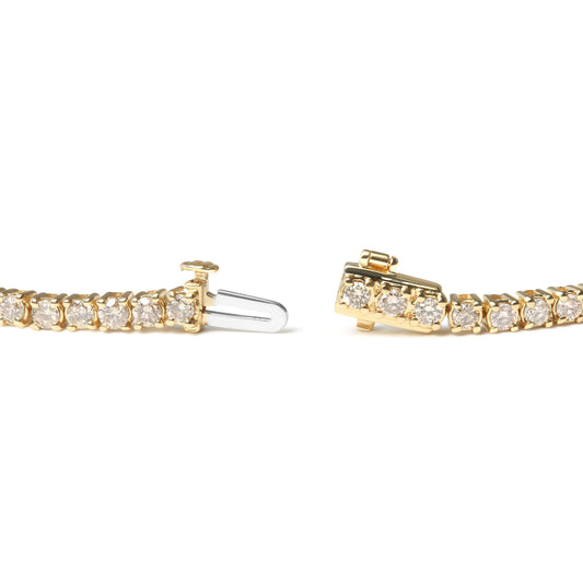 14K Yellow Gold 6.0 Cttw Classic 4 Prong Set Round Brilliant Cut Diamond Tennis Bracelet (K-L Color, VS2-SI1 Clarity) - 7.25" Otarealm