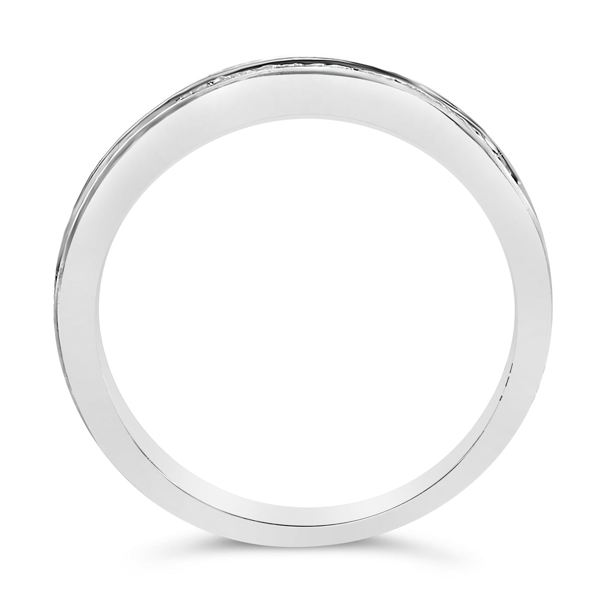 IGI Certified 1/2 Cttw Princess Cut Diamond 18K White Gold Channel Set Half Eternity Style Wedding Band Ring (H-I Color, SI2-I1 Clarity) - Size 4-1/2 Otarealm