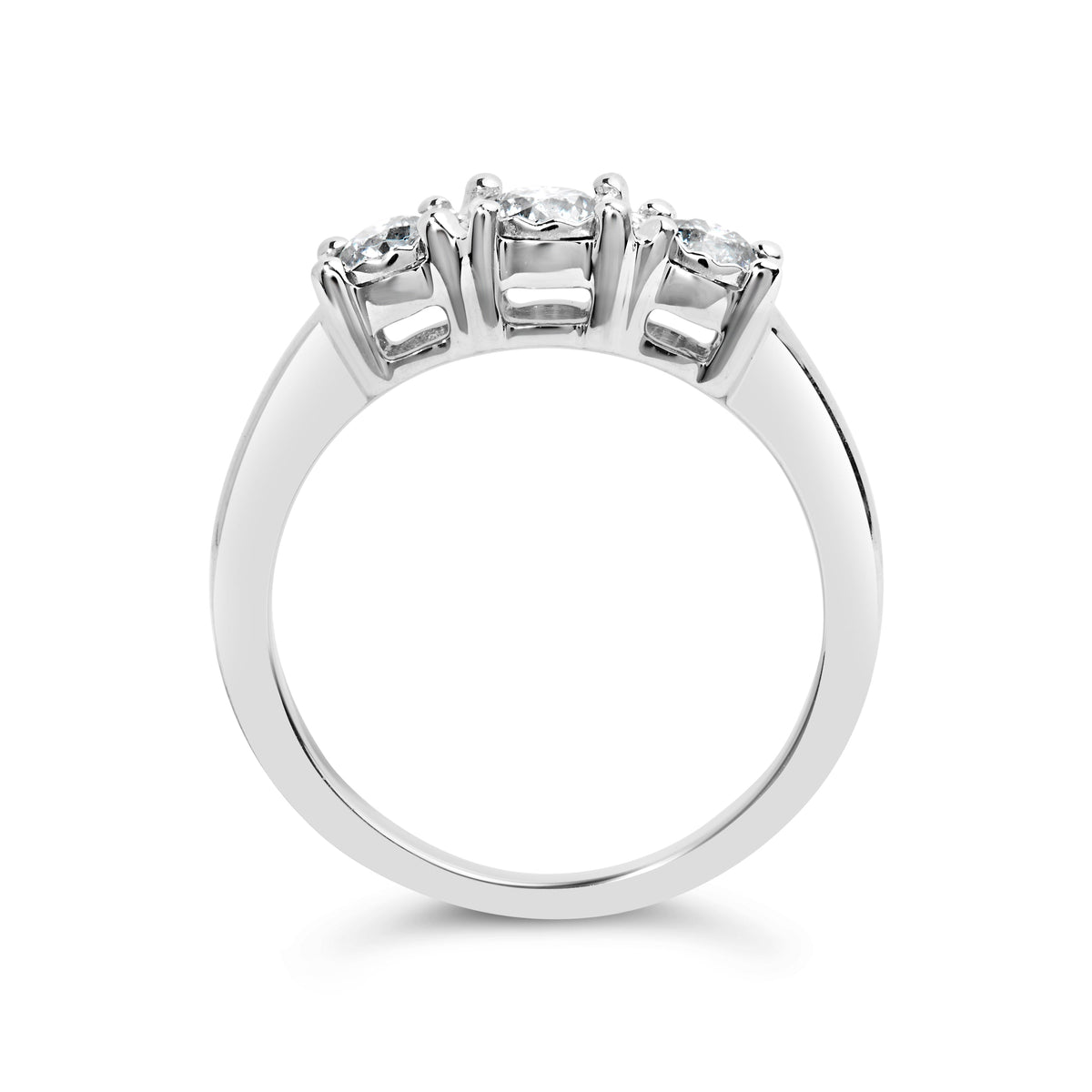 14K White Gold 1/2 Cttw Miracle Set Round Lab Grown Diamond Three Stone Illusion Plate Ring (F-G Color, VS1-VS2 Clarity) - Ring Size 7 Otarealm