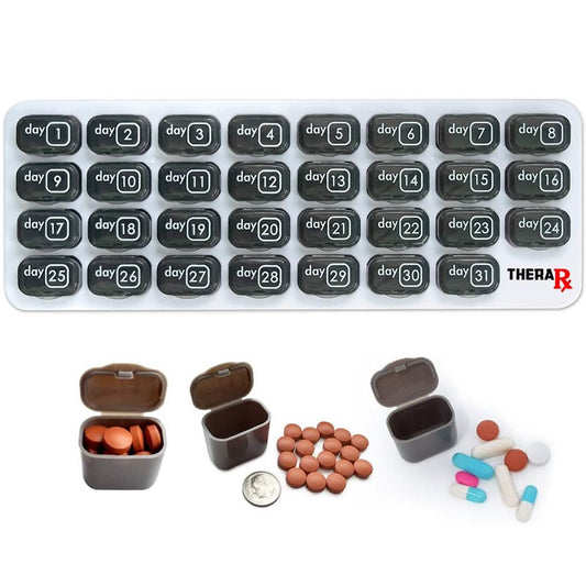 31 Day Monthly Pill And Vitamin Organizer With Large Removable Pods Otarealm