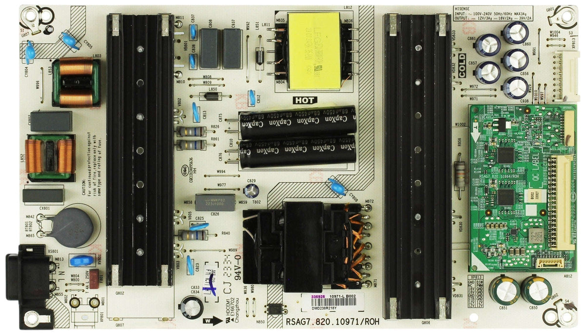 335925 Hisense Power Supply/LED Driver, RSAG7.820.10971/ROH , 10971-L , 50U6H Otarealm