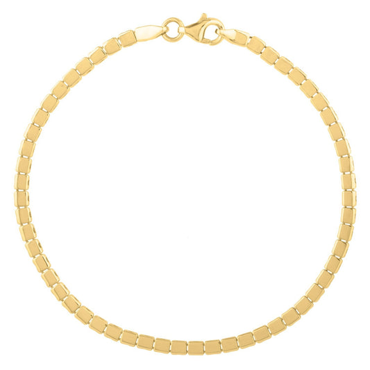14k Yellow Gold 7 inch Mini Cube Bracelet (2.60 mm)