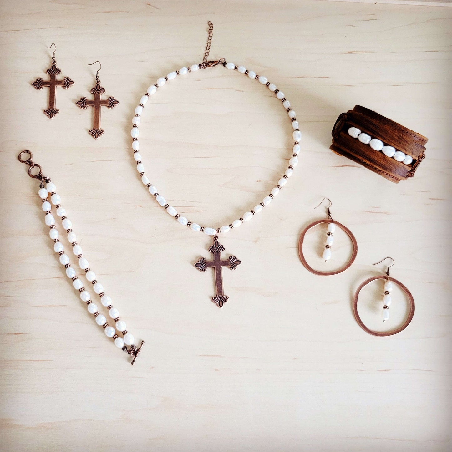 Burnished Copper Cross Earrings 200br Otarealm