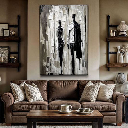 Beige & Black Minimalist Wall Art Otarealm