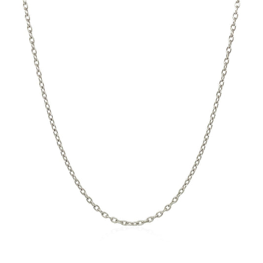 14k White Gold Round Cable Link Chain 1.5mm