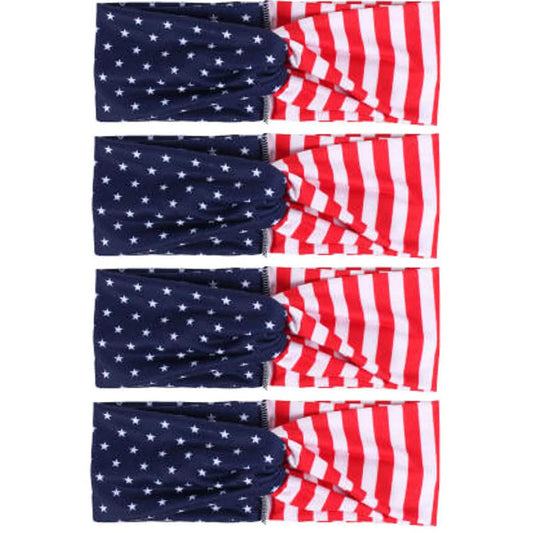 4-Pack: USA American Flag Headbands Otarealm