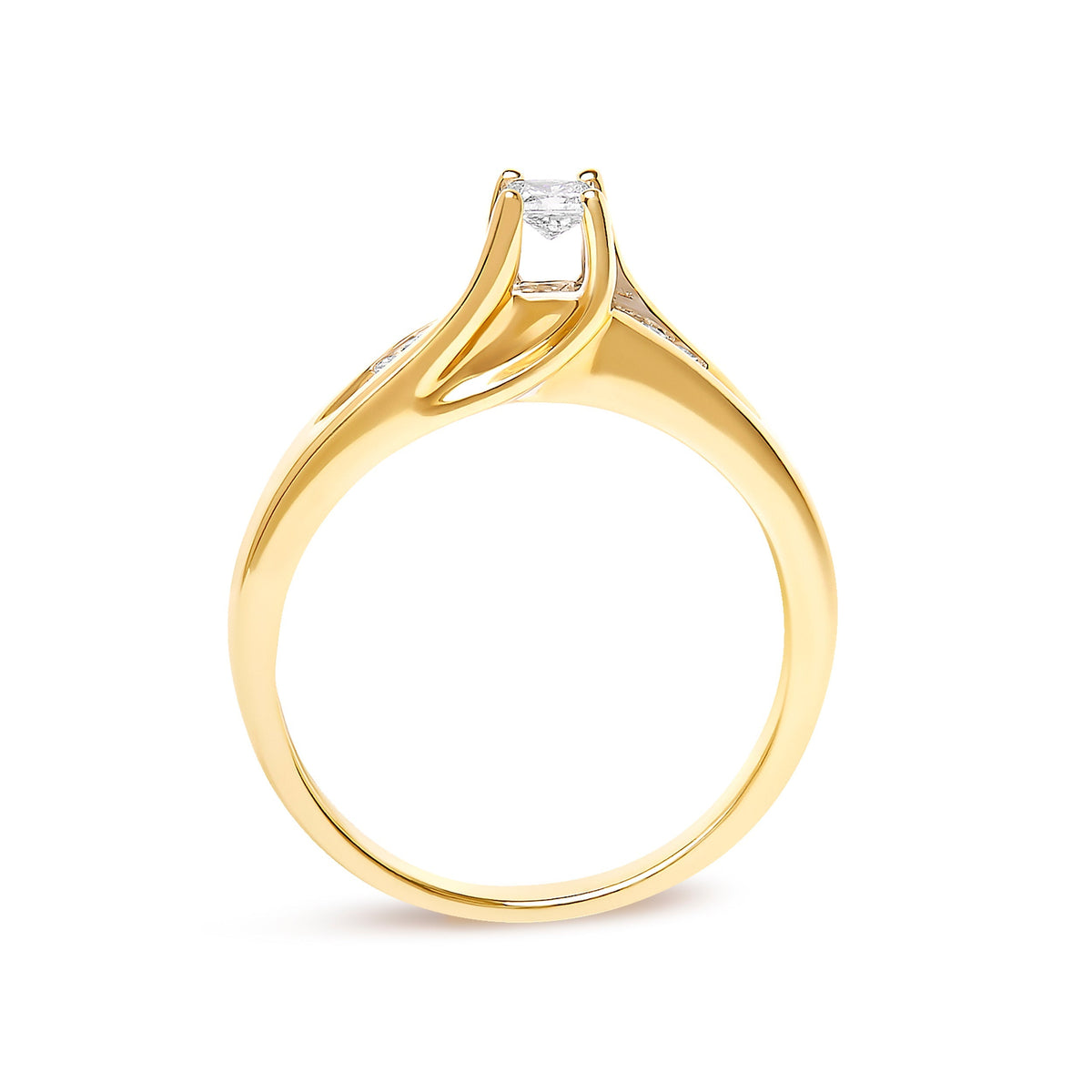 14K Yellow Gold 1/4 Cttw Princess Cut Diamond Engagement Ring Otarealm