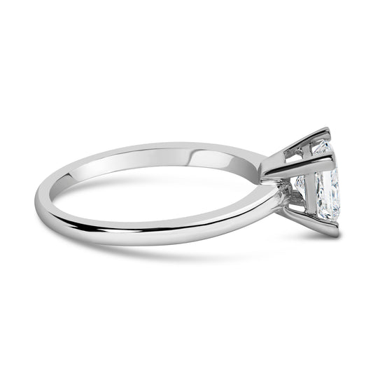 14K White Gold 1.0 Cttw Princess Lab-Grown Diamond Solitaire Engagement Ring (F-G Color, VS1-VS2 Clarity) - Ring Size 7