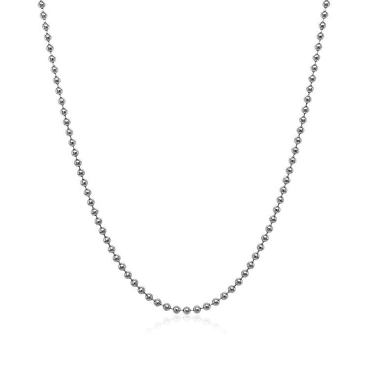 14k White Gold Bead Chain 1.5mm